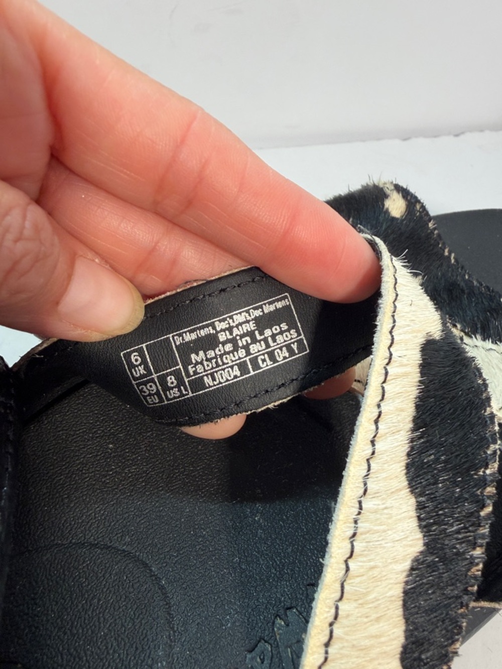 Dr. Martens Black and White Cowhide Platform Sandals - Picture 8 of 10